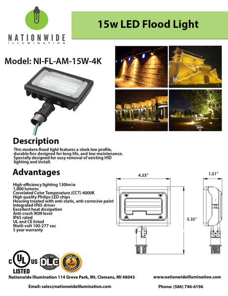 15w LED Flood Light