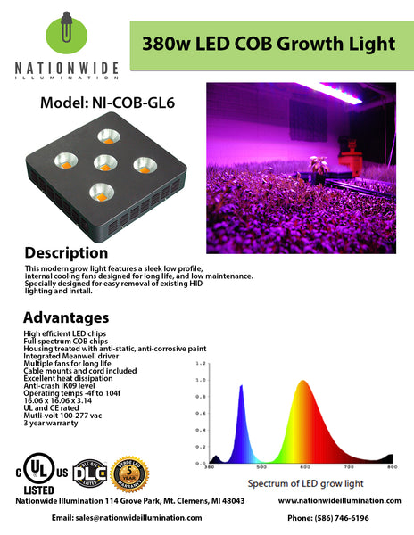 380w LED COB Grow Light Nationwide Illumination